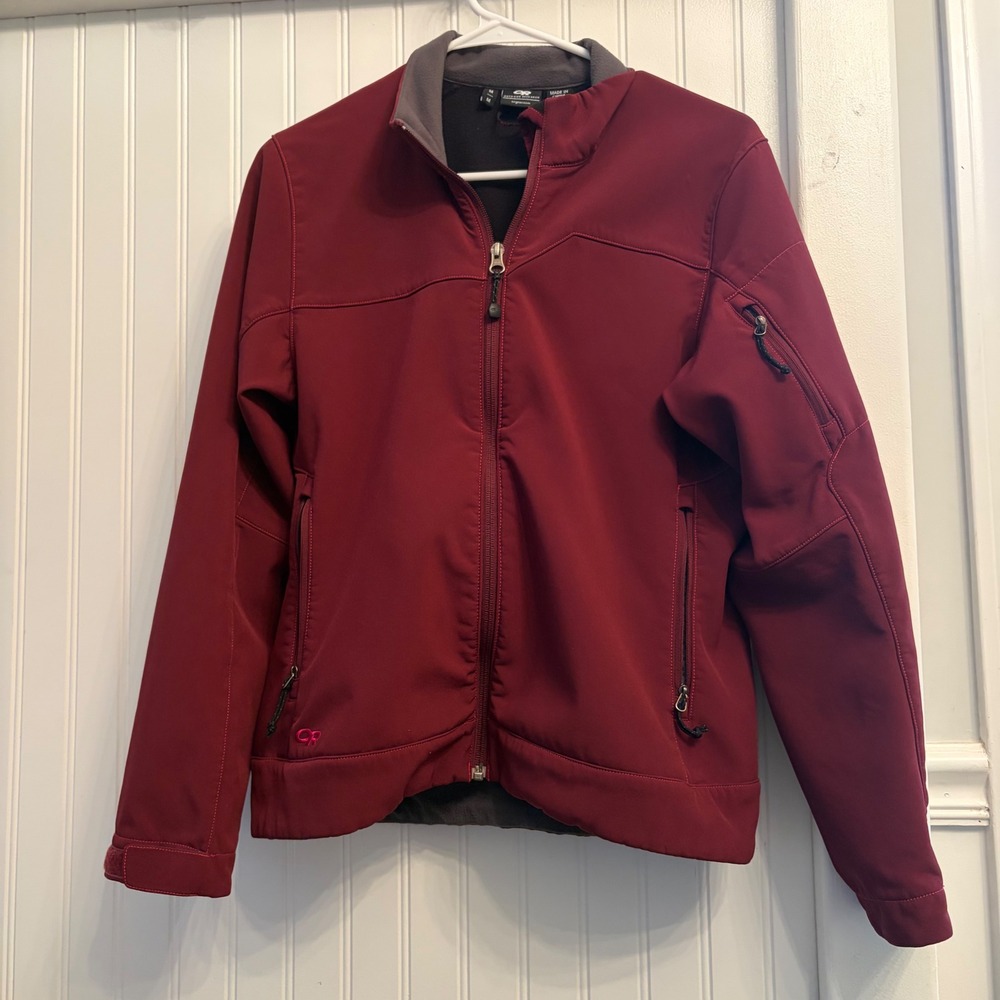 Outdoor Research Womens Softshell Fleece Lined Jacket Burgundy Red Size M